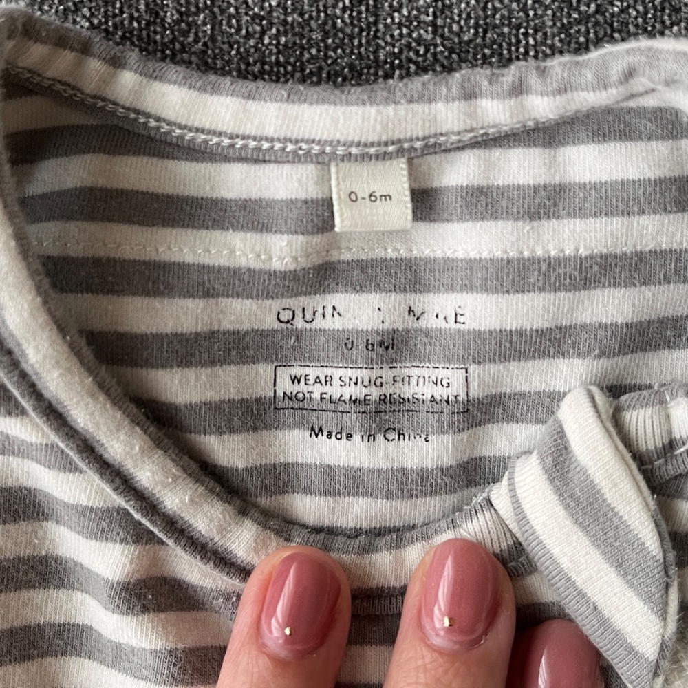 Quincy Mae Dusty Blue Stripe Jersey Sleeping Bag - 0-6M - Picture 5 of 6
